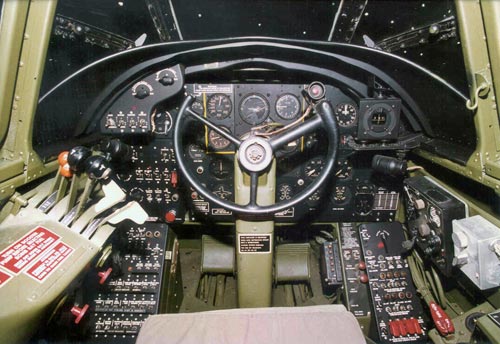 Cockpit picture of the Douglas A-20 Havoc / Boston
