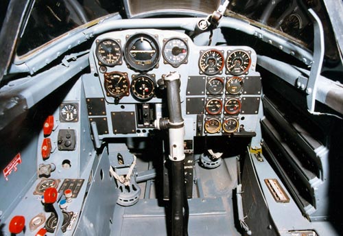 Cockpit picture of the Messerschmitt Me 262 (Schwalbe / Sturmvogel)