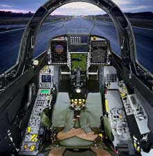 Cockpit picture of the Saab JAS 39 Gripen (Griffin)