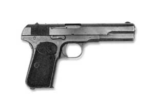 Right side view of the Browning Model 1903 semi-automatic pistol