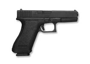Left side view of the Glock 22 semi-automatic pistol