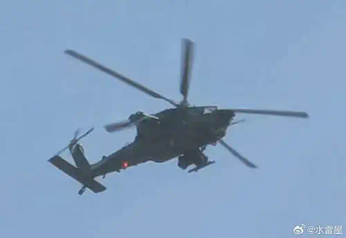 Chinese Social Media image of the prototype Z-21 helicopter in flight.