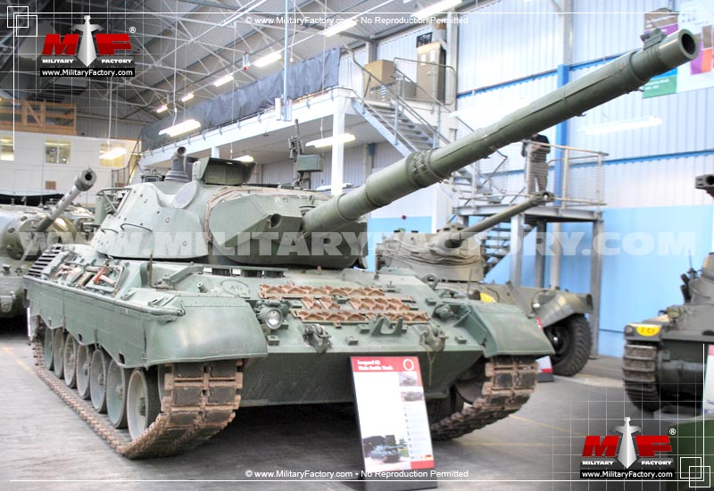 Leopard main battle tank (a trademark of Krauss-Maffei Wegmann